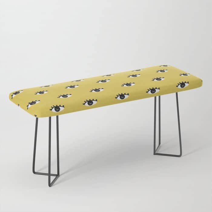 Inky Textured Eye Pattern - Olive Oil Bench
