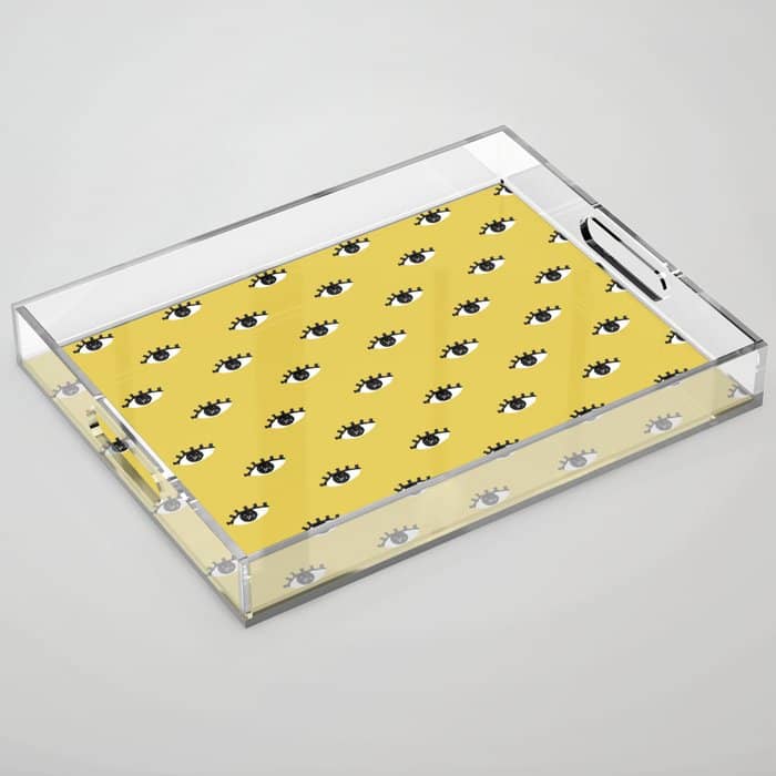 Inky Textured Eye Pattern - Olive Oil Acrylic Tray