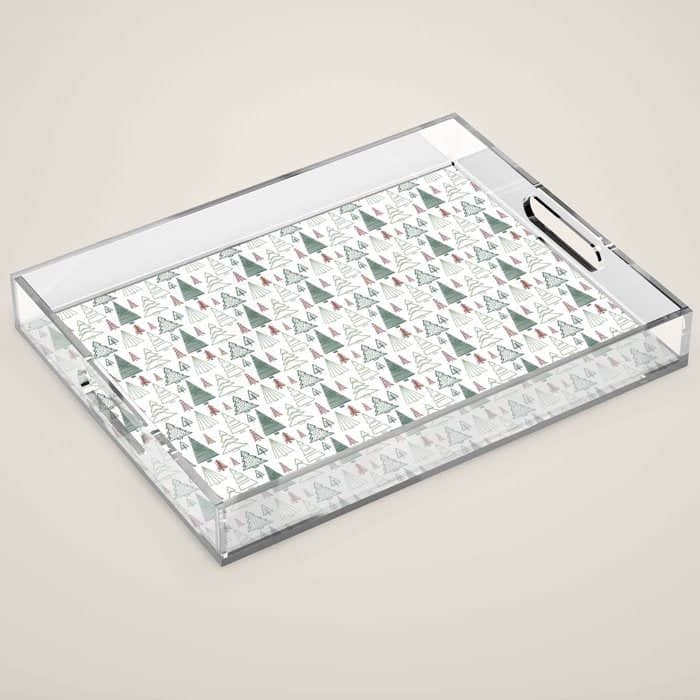 Tree Farm . Classic Christmas Acrylic Tray