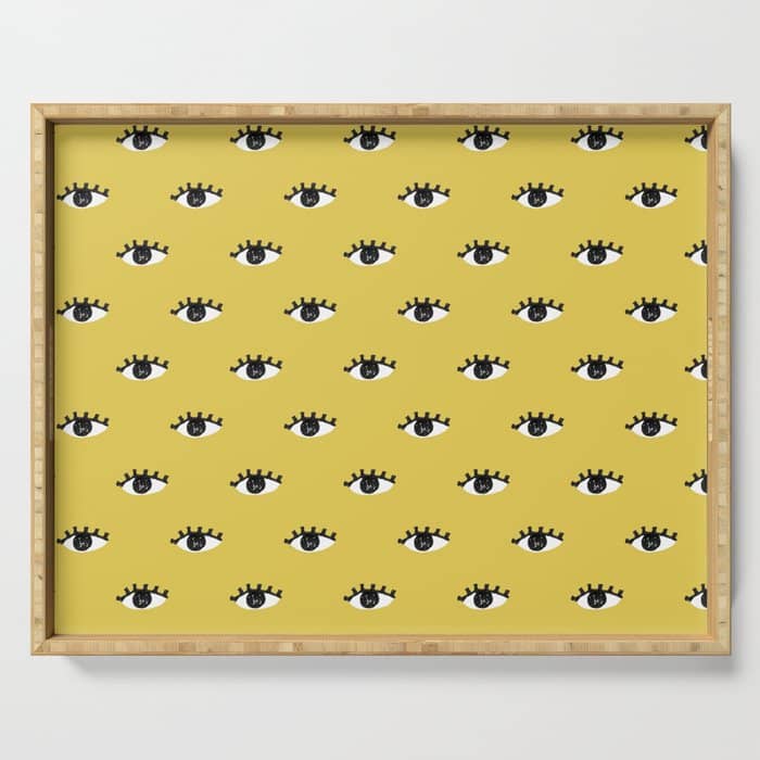 Inky Textured Eye Pattern - Olive Oil Serving Tray