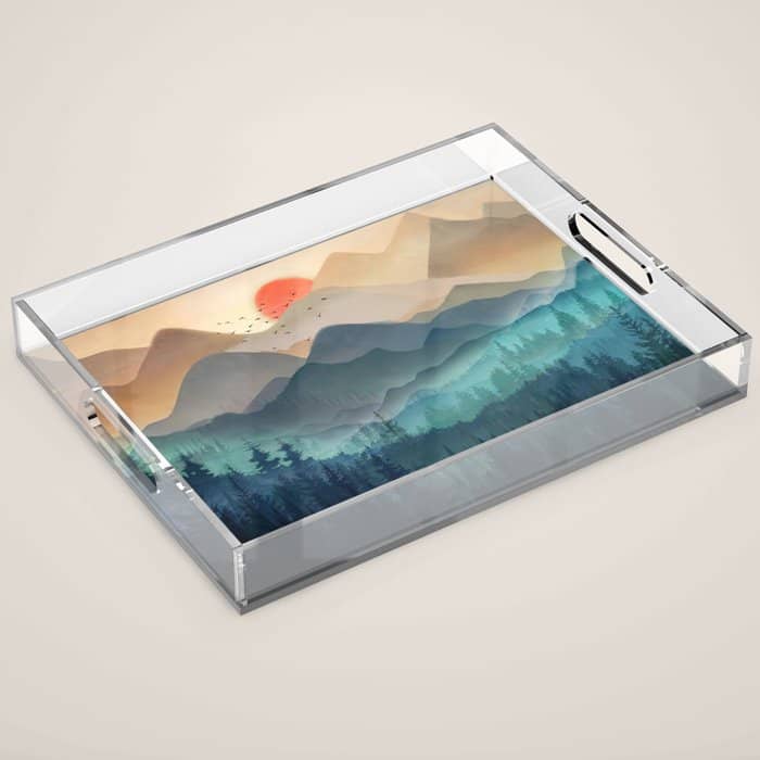 Wilderness Becomes Alive At Night Acrylic Tray