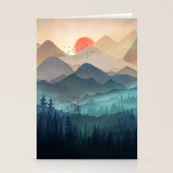 Wilderness Becomes Alive At Night Stationery Card