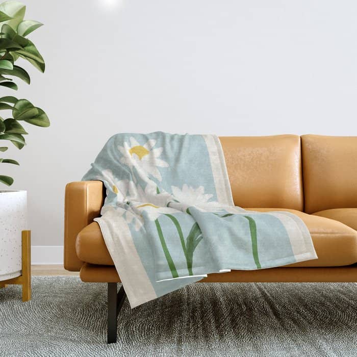Flower Market - Oxeye Daisies Throw Blanket