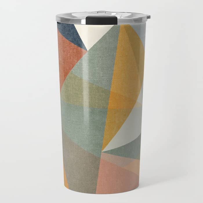 Modern Triangle Mosaic - Multi Travel Mug