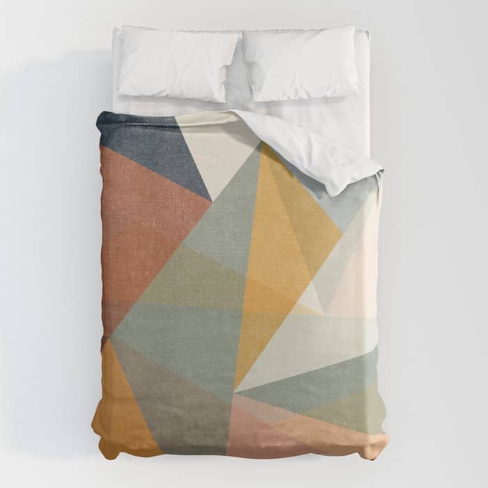 Modern Triangle Mosaic - Multi Duvet Cover
