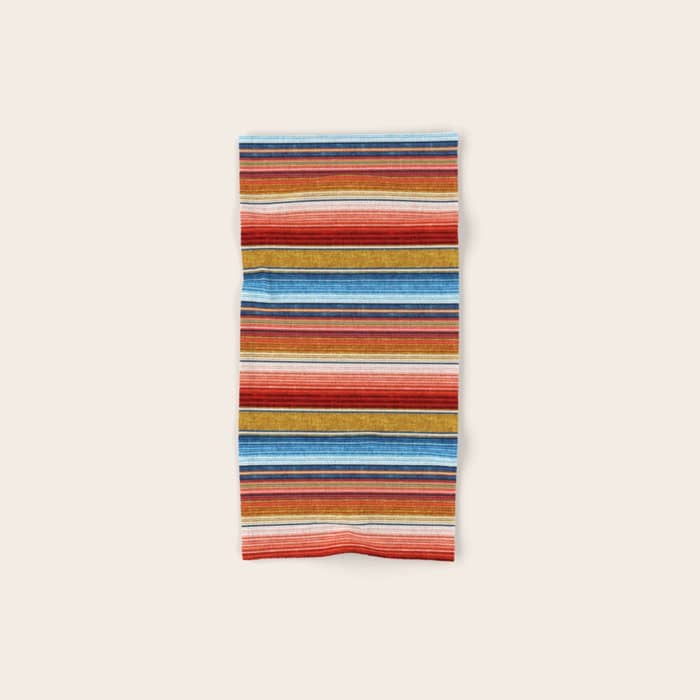 Serape Southwest Stripe - Red, Blue, Gold Bath Towel
