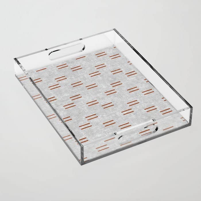 Double Dash - Rust On Greige Acrylic Tray