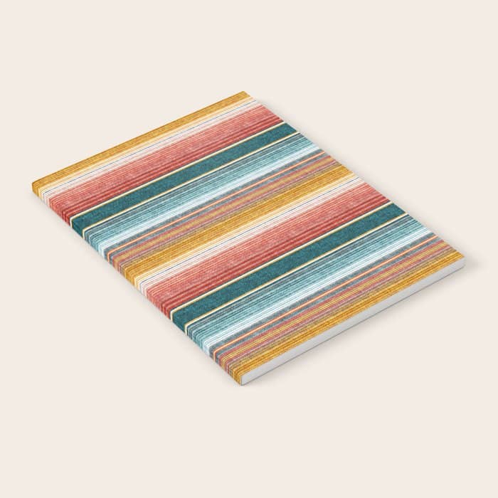 Serape Southwest Stripe - Orange & Teal Notebook