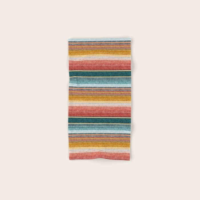 Serape Southwest Stripe - Orange & Teal Bath Towel
