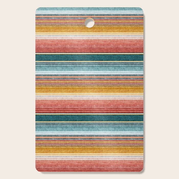 Serape Southwest Stripe - Orange & Teal Cutting Board