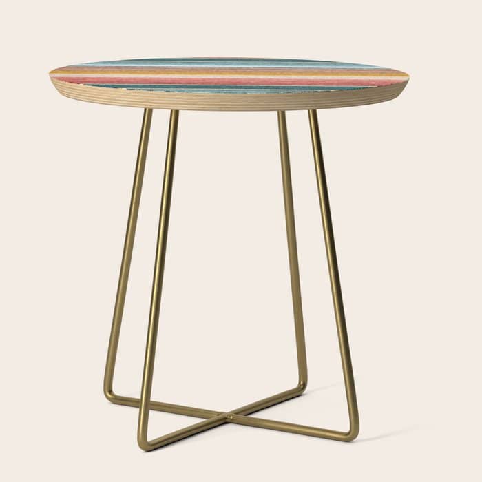 Serape Southwest Stripe - Orange & Teal Side Table