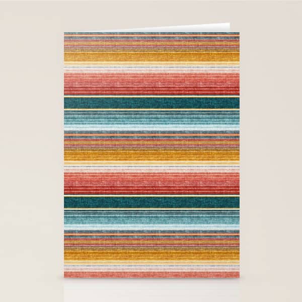 Serape Southwest Stripe - Orange & Teal Stationery Card