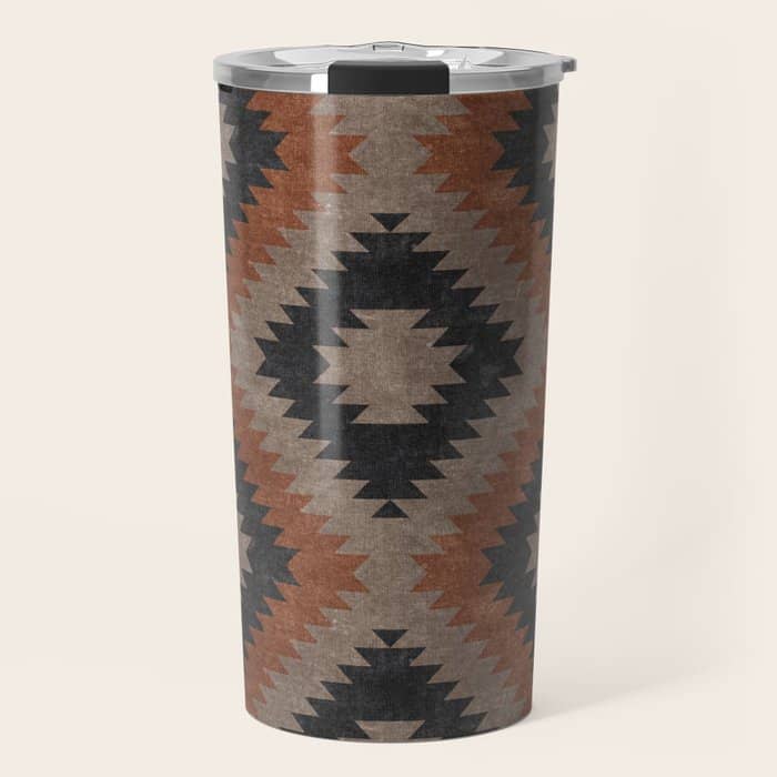 Aztec Neutrals - Inkwell & Taupe Travel Mug