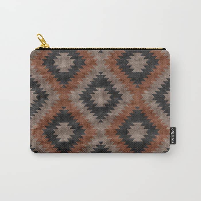 Aztec Neutrals - Inkwell & Taupe Carry All Pouch