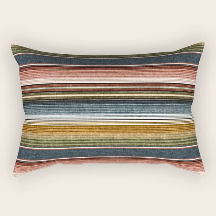 Serape Southwest Stripe - Earth Tones Rectangular Pillow