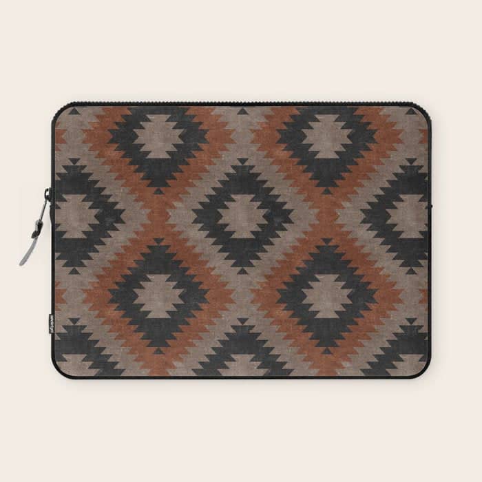 Aztec Neutrals - Inkwell & Taupe Laptop Sleeve