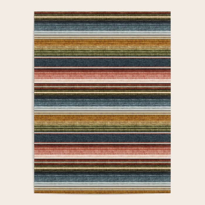 Serape Southwest Stripe - Earth Tones Poster