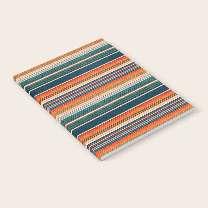 Serape Southwest Stripe - Orange & Dark Teal Notebook
