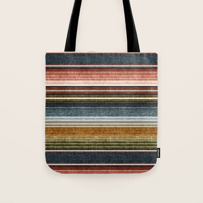 Serape Southwest Stripe - Earth Tones Tote Bag