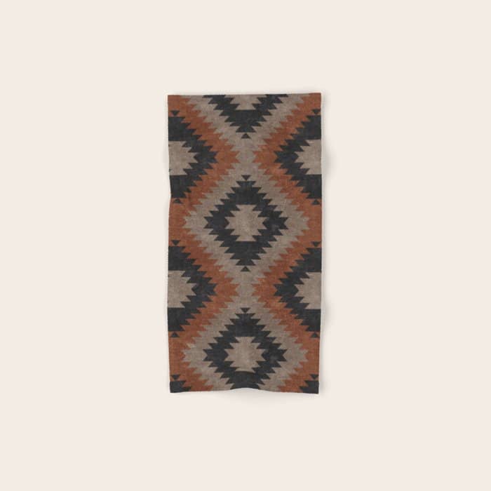 Aztec Neutrals - Inkwell & Taupe Bath Towel