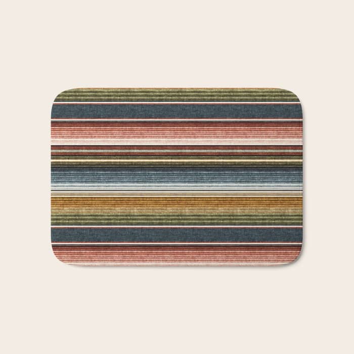 Serape Southwest Stripe - Earth Tones Bath Mat