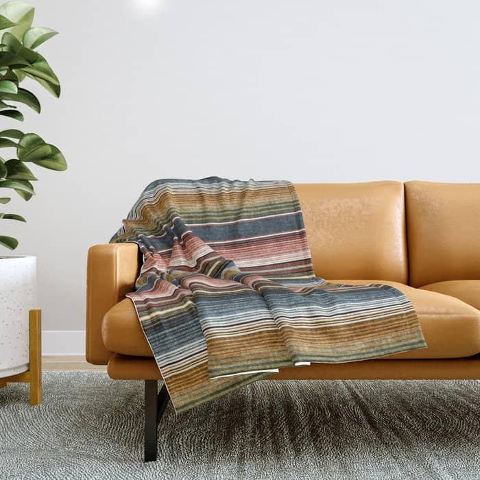 Serape Southwest Stripe - Earth Tones Throw Blanket
