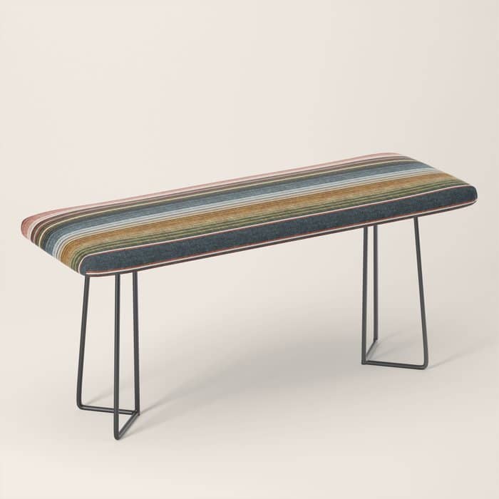 Serape Southwest Stripe - Earth Tones Bench