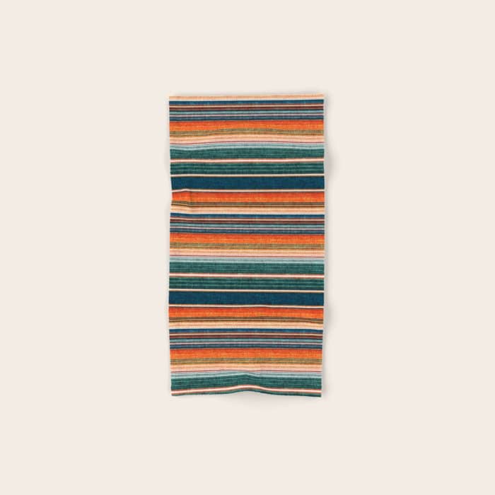 Serape Southwest Stripe - Orange & Dark Teal Bath Towel