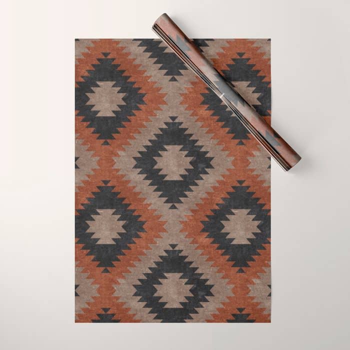 Aztec Neutrals - Inkwell & Taupe Wrapping Paper