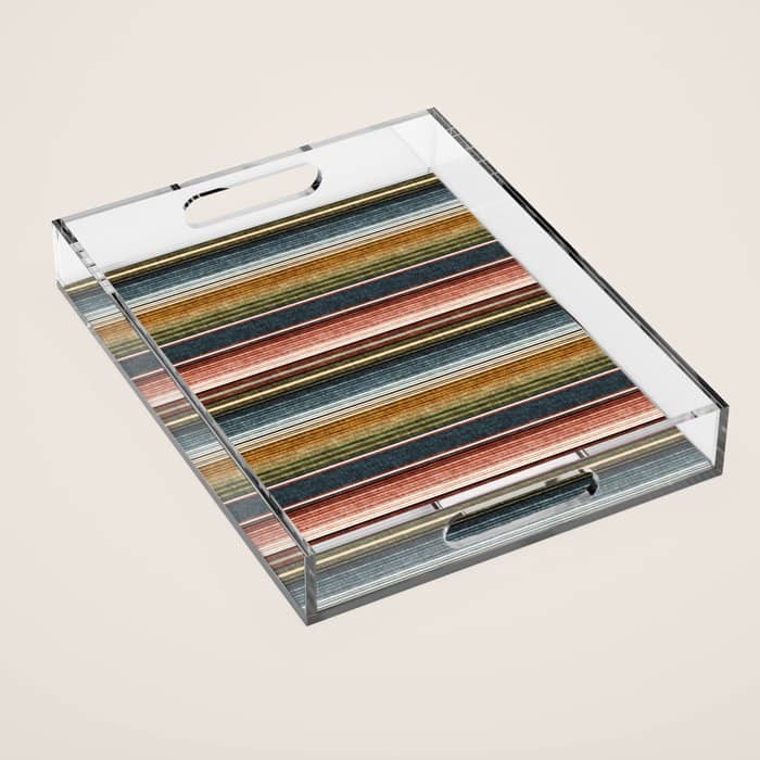 Serape Southwest Stripe - Earth Tones Acrylic Tray