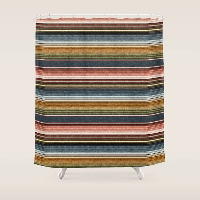 Serape Southwest Stripe - Earth Tones Shower Curtain