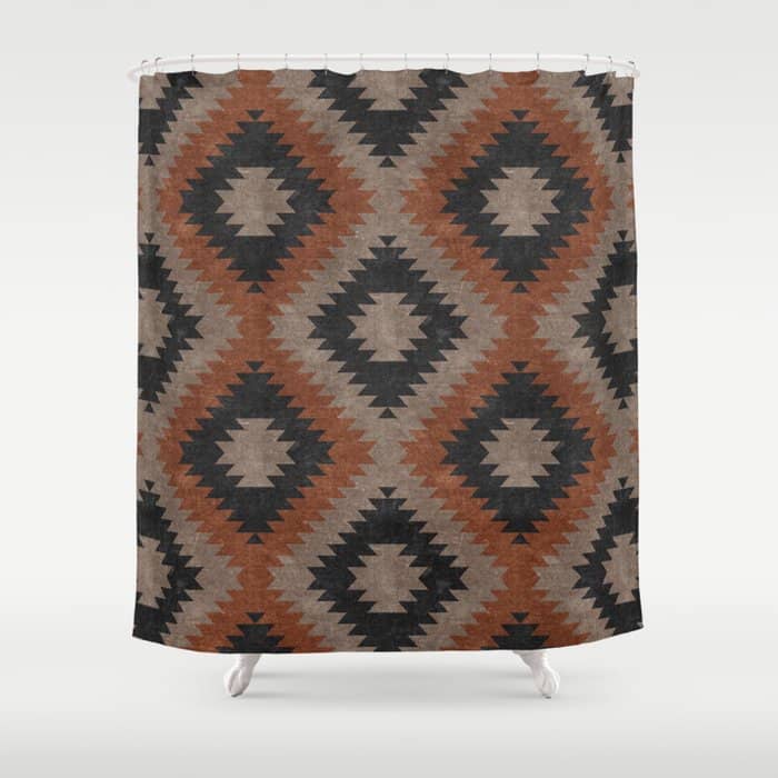 Aztec Neutrals - Inkwell & Taupe Shower Curtain