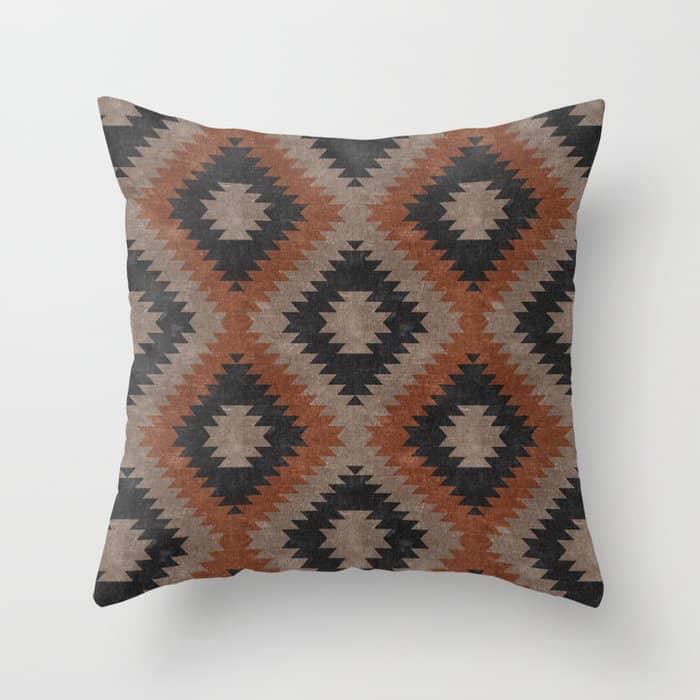 Aztec Neutrals - Inkwell & Taupe Throw Pillow