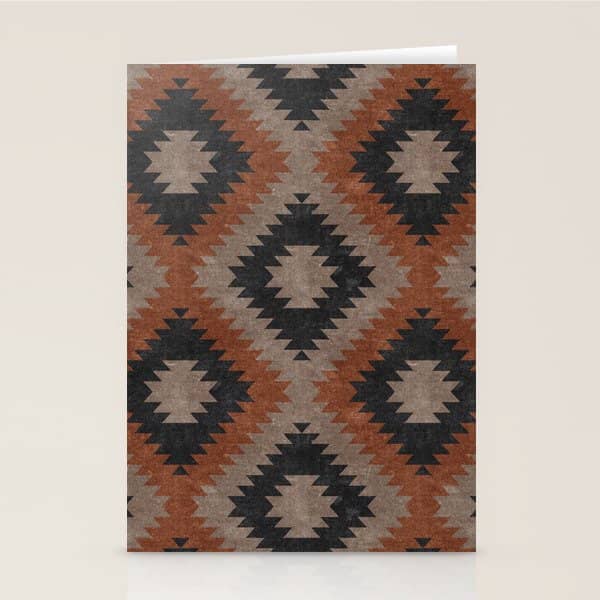 Aztec Neutrals - Inkwell & Taupe Stationery Card