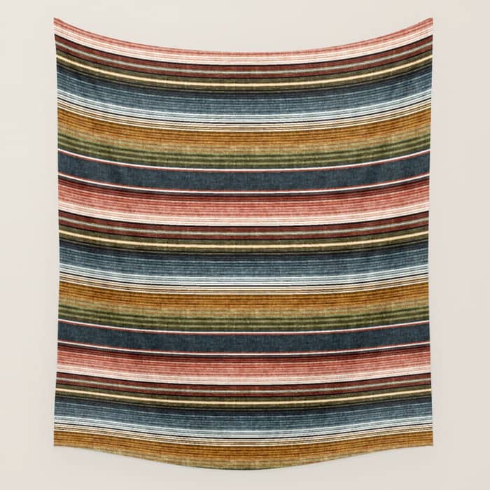 Serape Southwest Stripe - Earth Tones Wall Tapestry