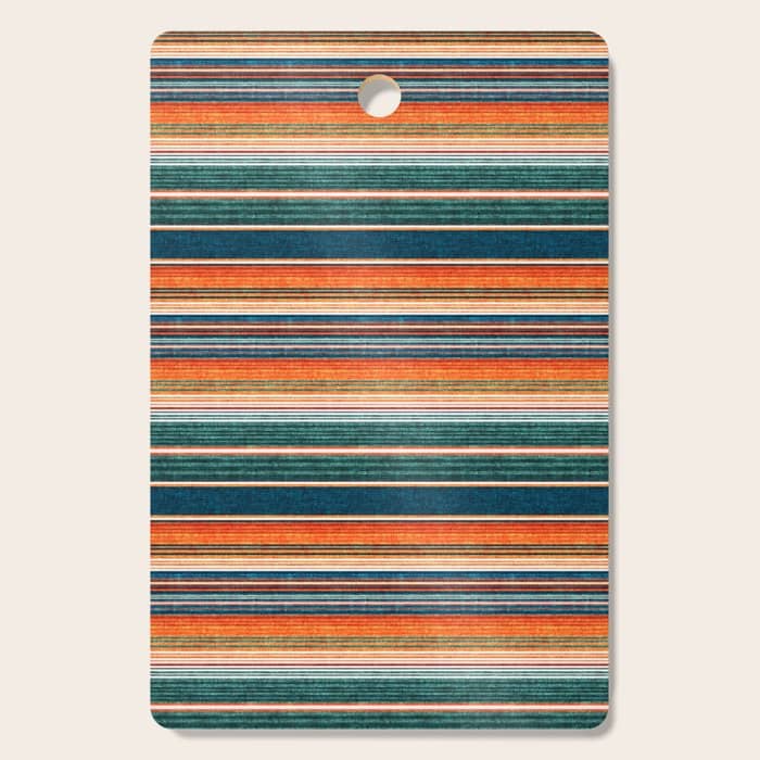 Serape Southwest Stripe - Orange & Dark Teal Cutting Board