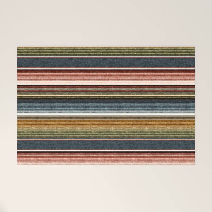 Serape Southwest Stripe - Earth Tones Welcome Mat