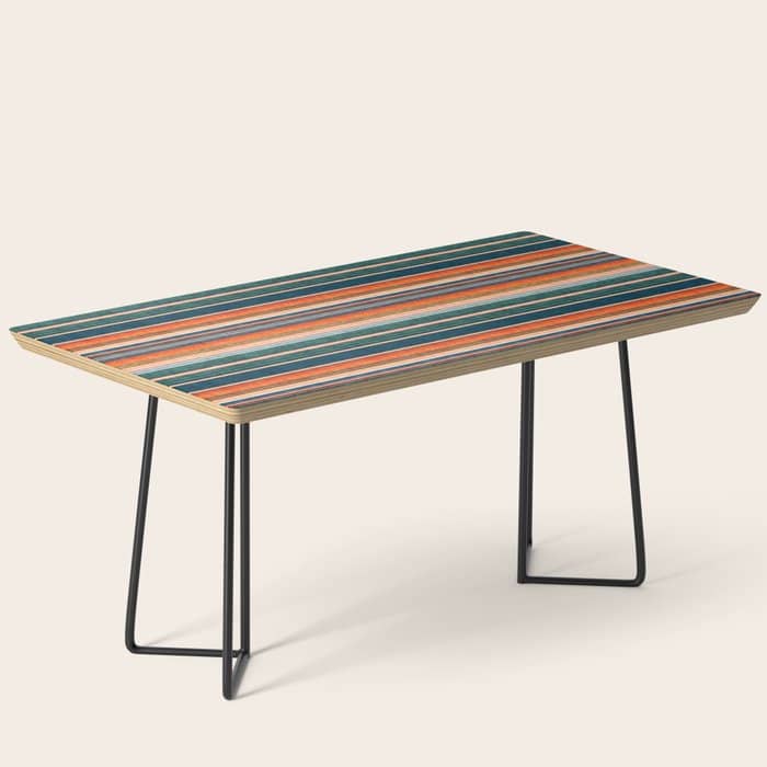 Serape Southwest Stripe - Orange & Dark Teal Coffee Table
