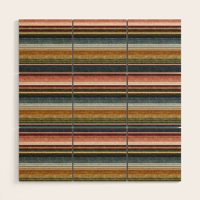 Serape Southwest Stripe - Earth Tones Wood Wall Art