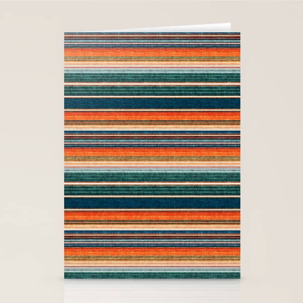 Serape Southwest Stripe - Orange & Dark Teal Stationery Card