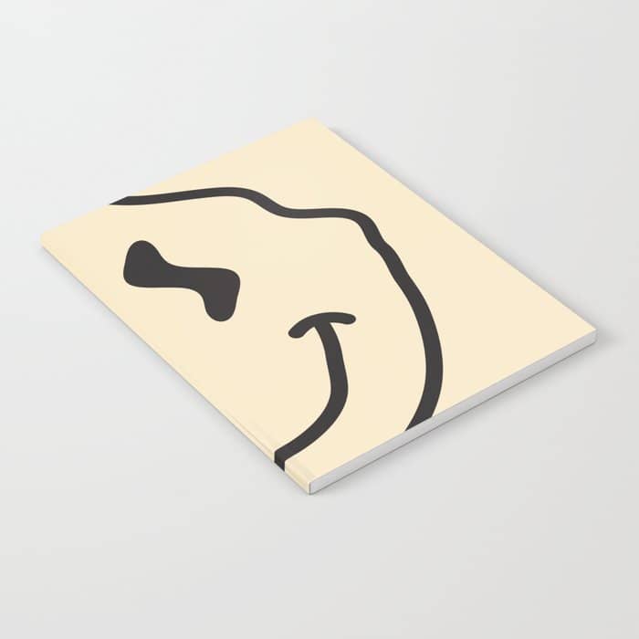 Wonky Smiley Face - Black And Cream Notebook