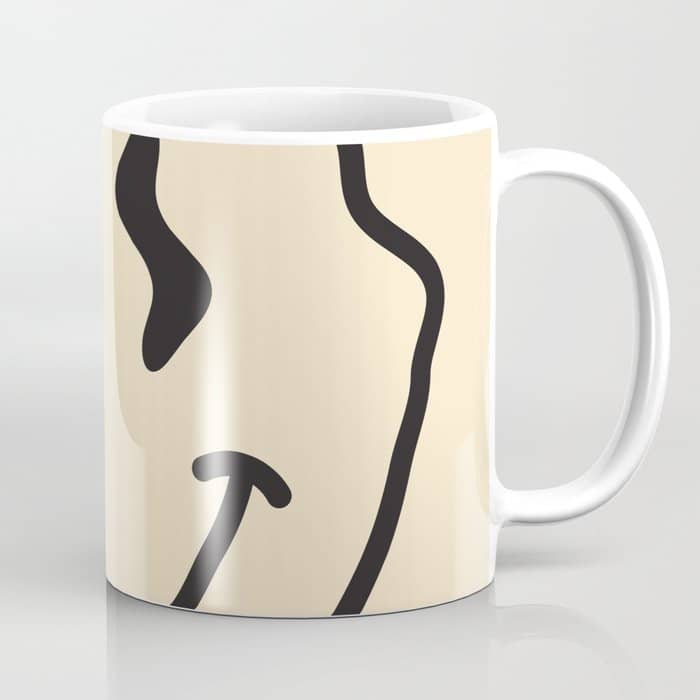 Wonky Smiley Face - Black And Cream Coffee Mug