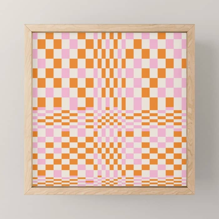 Happy Colorful Checkered Pattern  Mini Art Print
