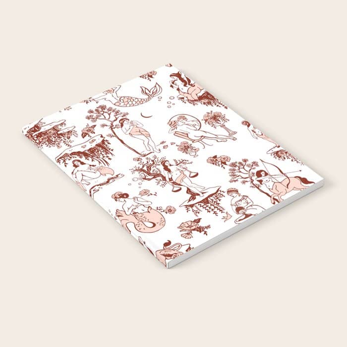 Zodiac Sign Astrology Toile Pattern Notebook