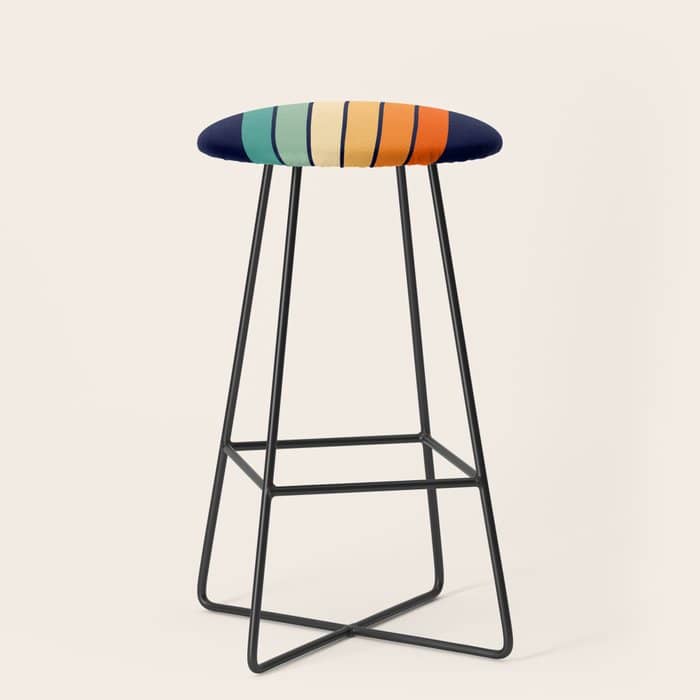 Farida - 70s Vintage Style Retro Stripes Stool