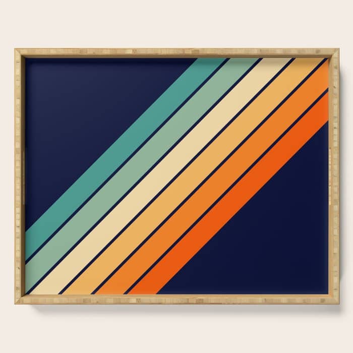 Farida - 70s Vintage Style Retro Stripes Serving Tray
