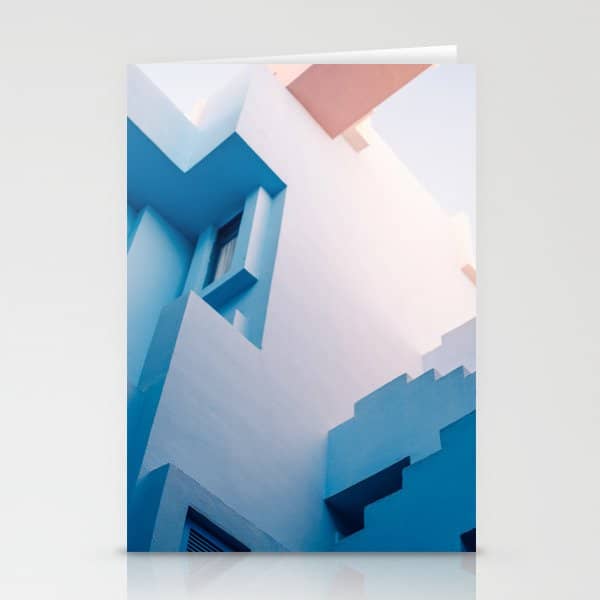 Muralla Roja Blue And Pink Geometric Walls Stationery Card