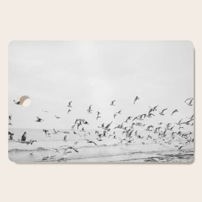 "Seagulls" | Coastal Black And White Photo | Film Photography | Beach Cutting Board