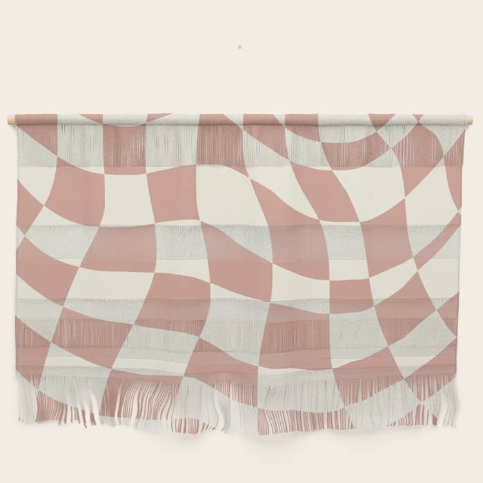 Checkers Coral Summer Beach Wall Hanging
