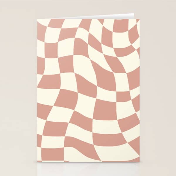 Checkers Coral Summer Beach Stationery Card